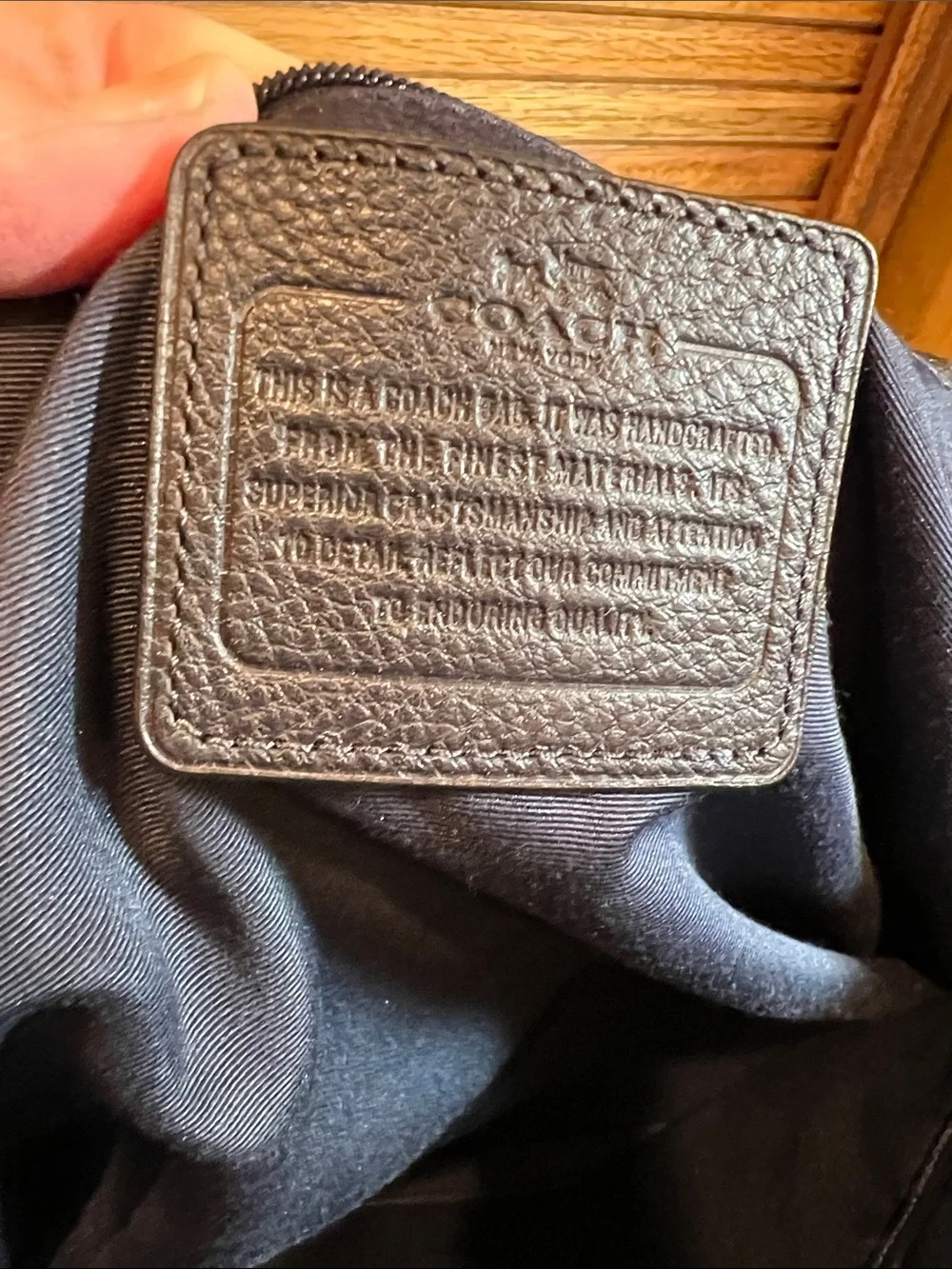 Coach Morgan satchel bag in midnight navy pebble grain leather